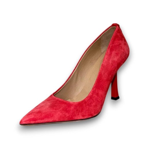 BOSS Vivian Pump 90 Women's Red Suede Stiletto Heels US 7 (UK 5 EU 37) MSRP $299 - Picture 1 of 4